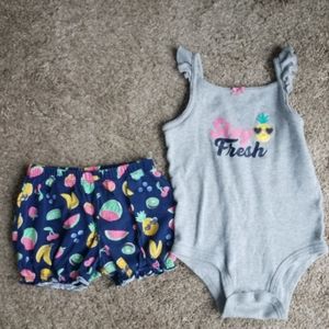 Onesie with matching bubble shorts
